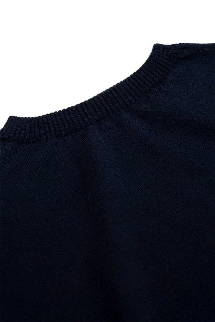Andersen-Andersen Crewneck Sweater In Deep Navy Merino Wool