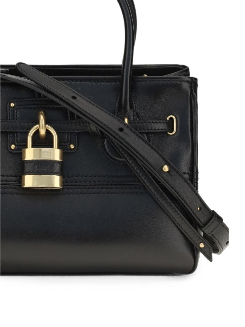 Chloé Black Padlock Lambskin Handbag