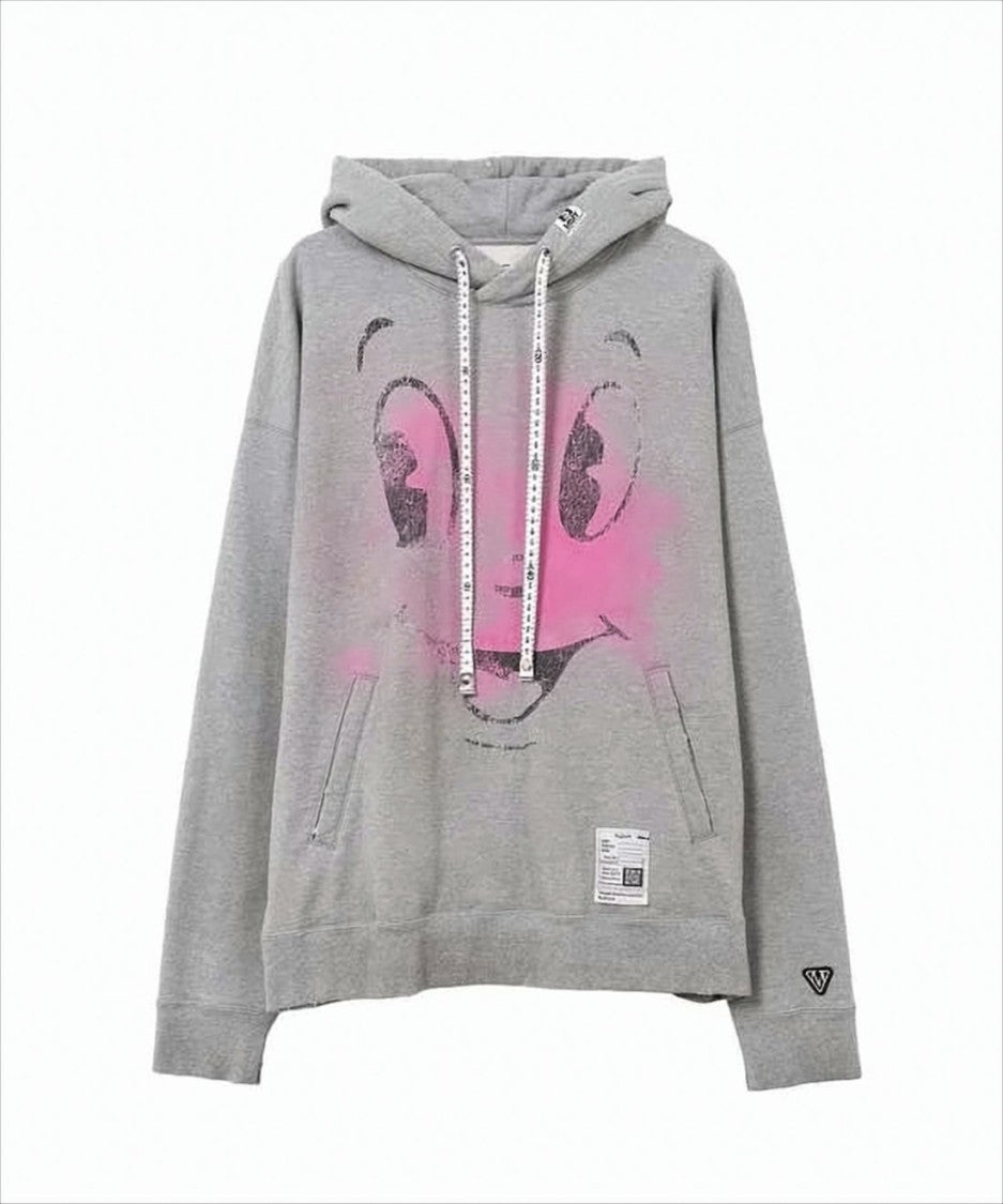 Maison Mihara Yasuhiro Relaxed Fit Grey Hoodie With Playful Graphic