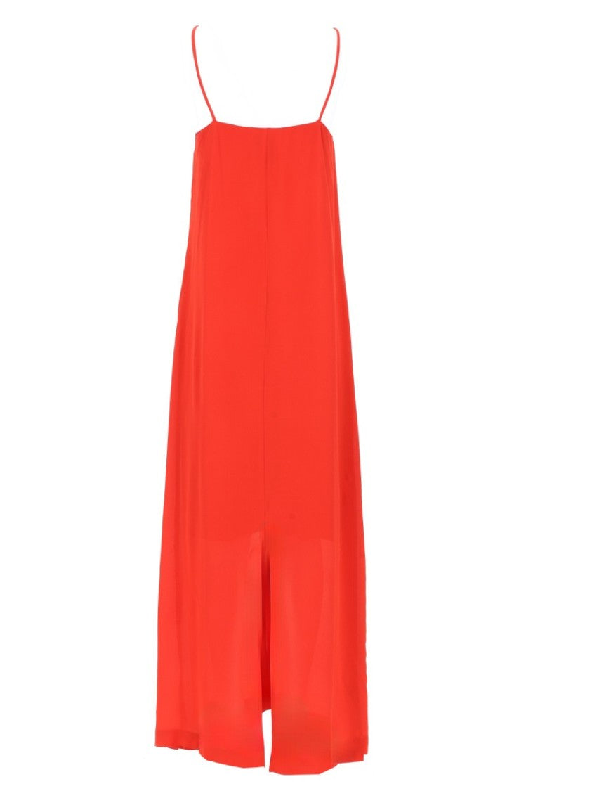 Nude V-Neck Premium Viscose Maxi Dress