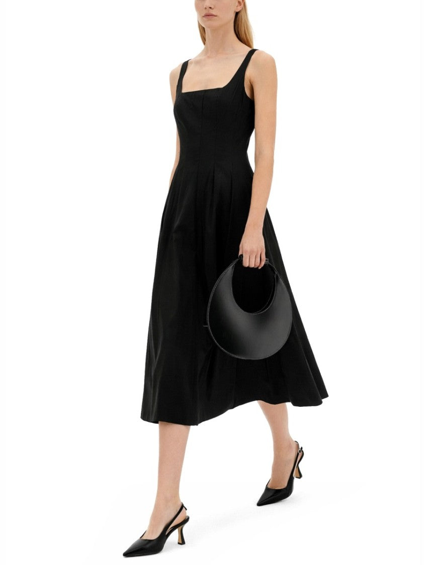 Staud Ellison Viscose-Blend Pleated Midi Dress