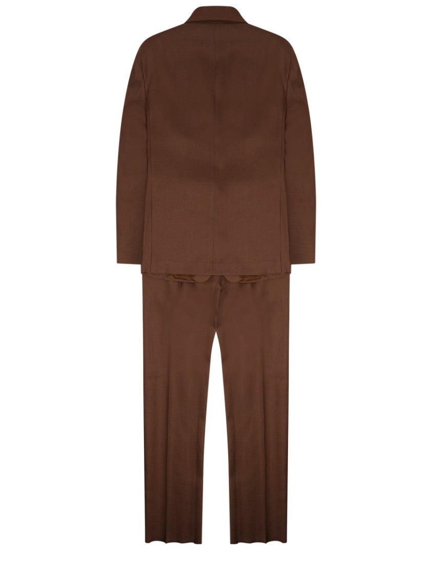 Tagliatore Brown Vesuvio Linen Suit