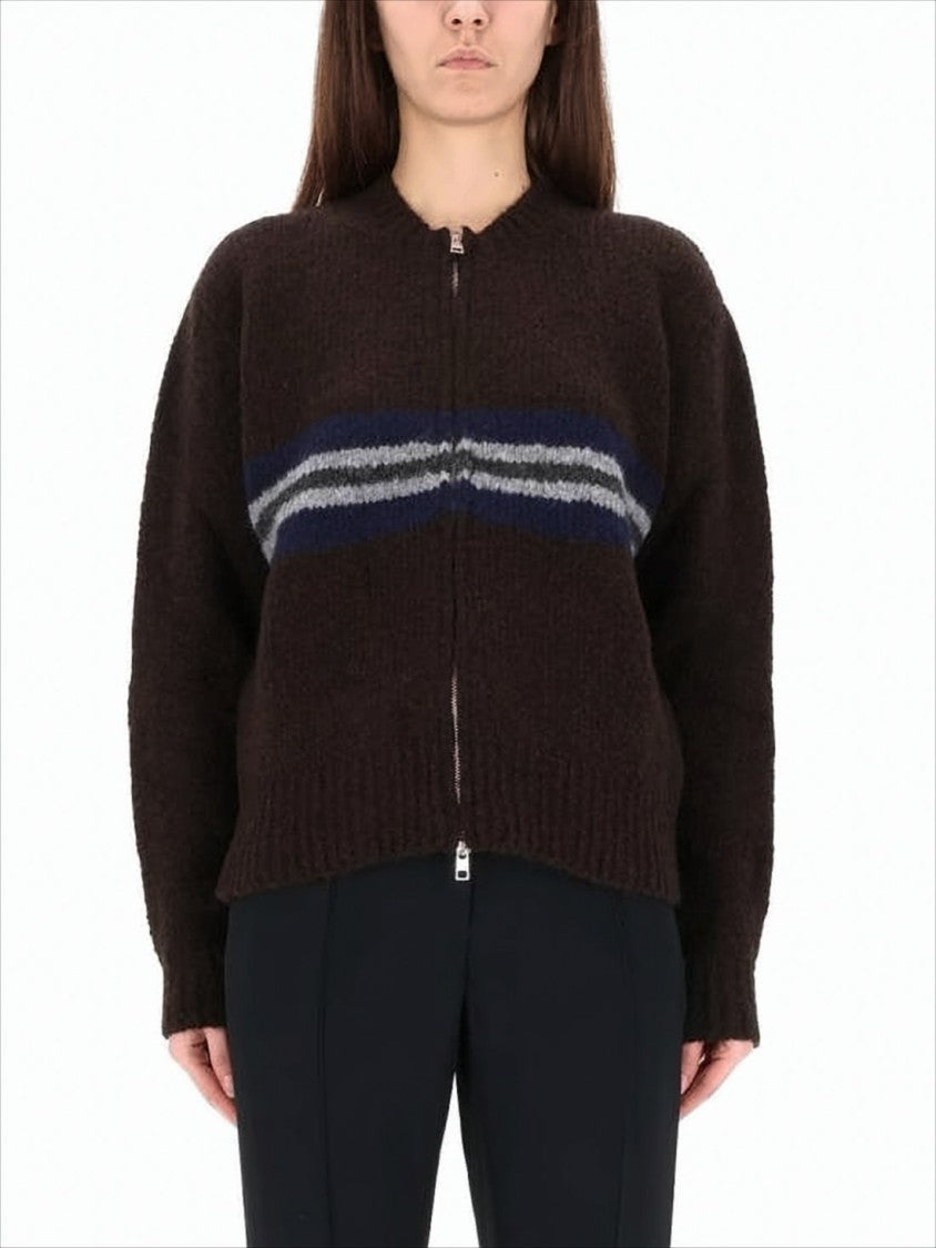 Paloma Wool Cropped Textured Knit Cardigan With Zip-Up Front