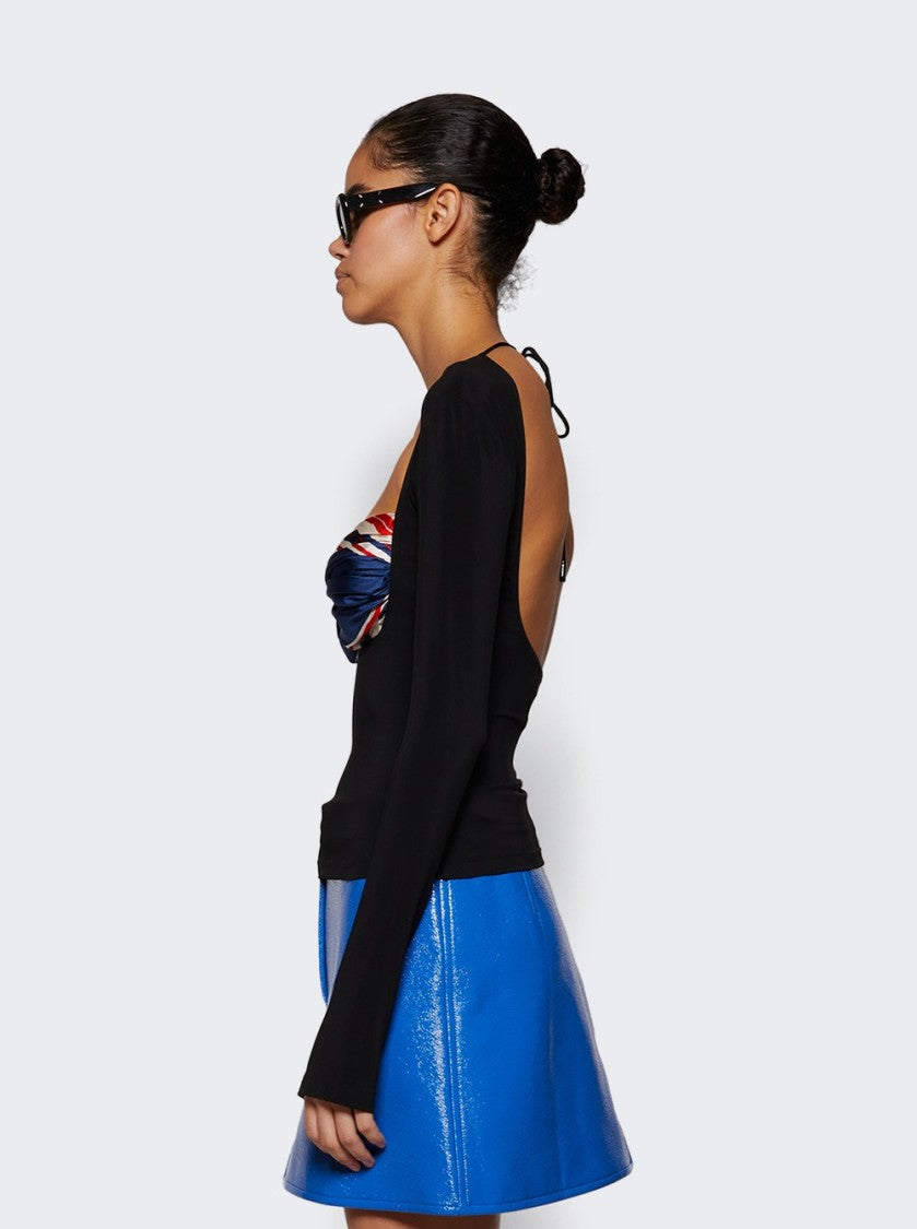 Marine Serre Regenerated Silk Scarf Draped Top Multicolor