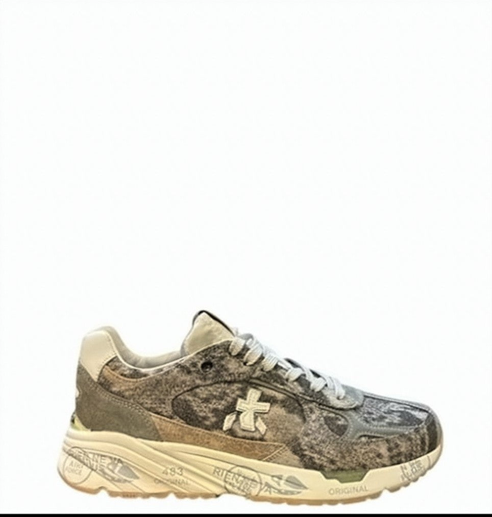 Premiata Mased Military Print Lace Sneakers