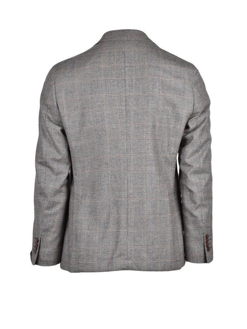 Sartoria Latorre Brown Wool Checked Suit