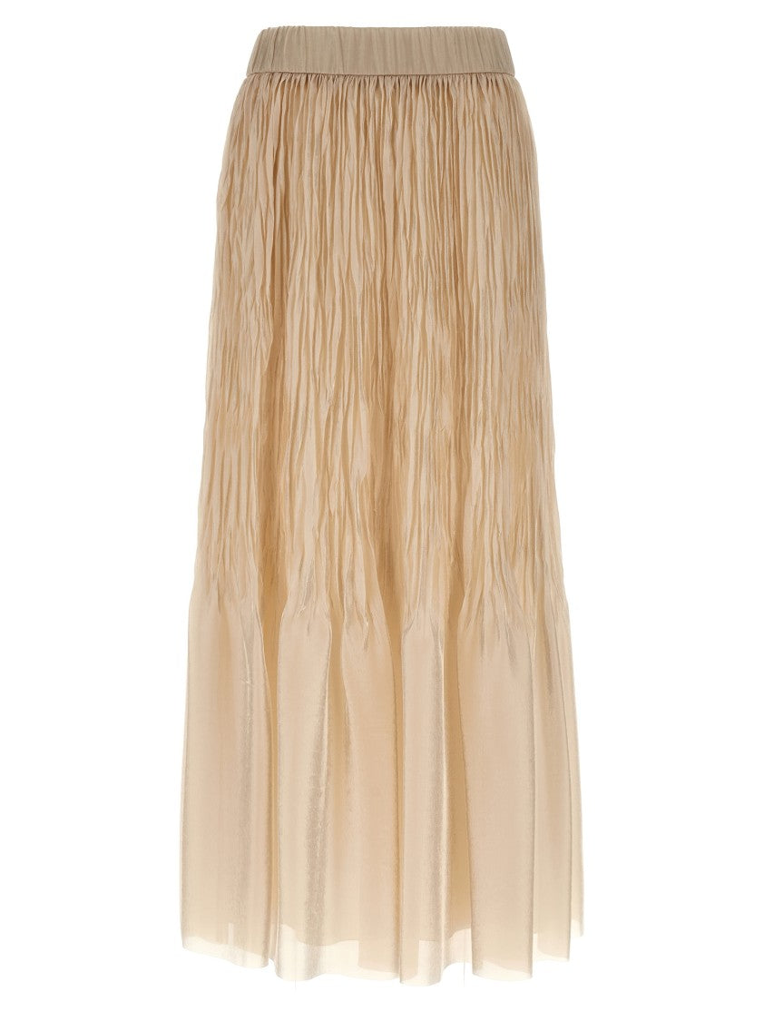 Peserico Long Tie-Dye Pleated Skirt