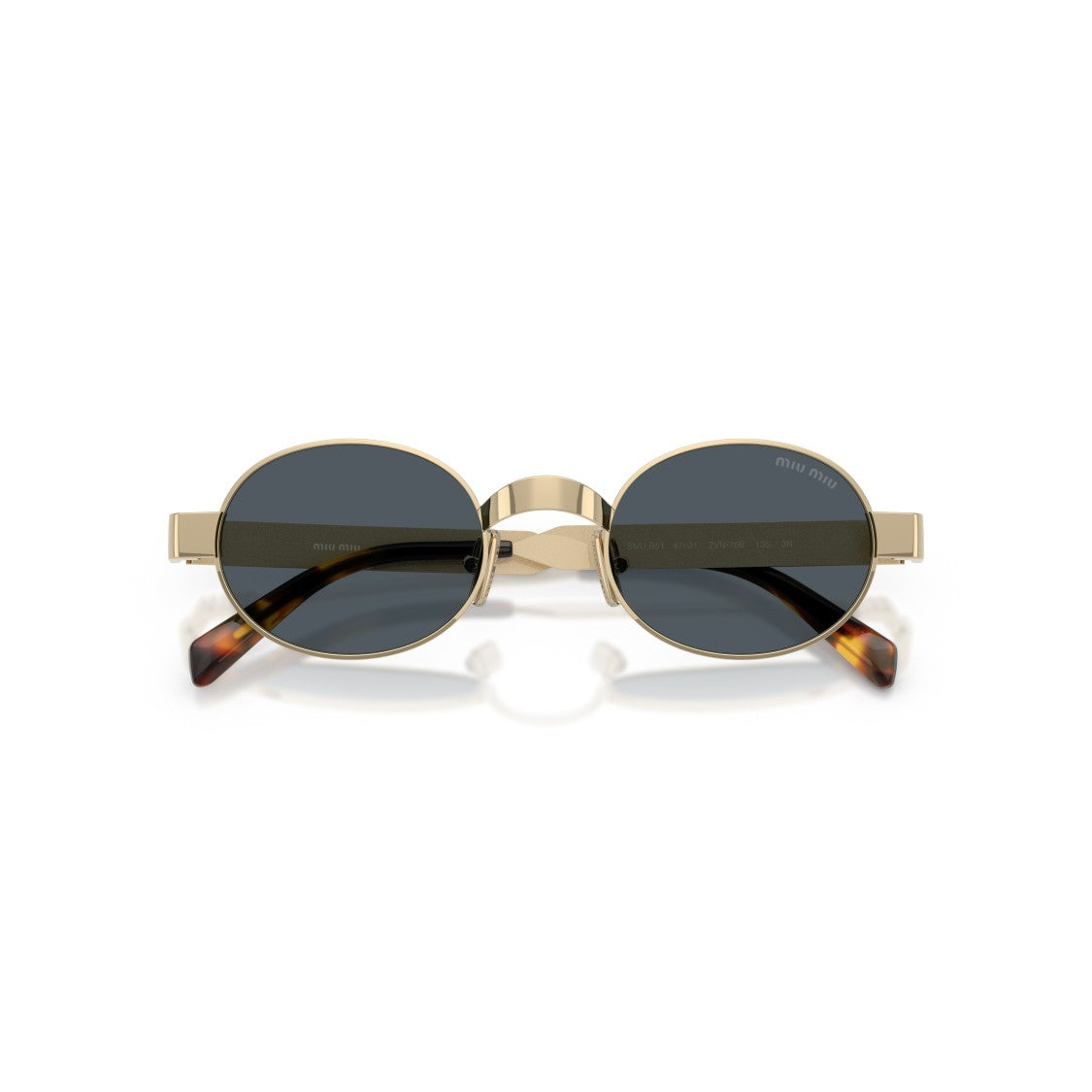 Miu Miu 0Mu B51s Oval Gold-Toned Metal Sunglasses