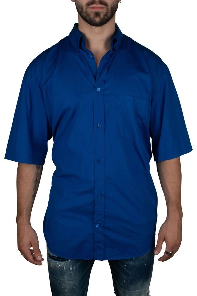 Balenciaga Electric Blue Cotton Casual Shirt