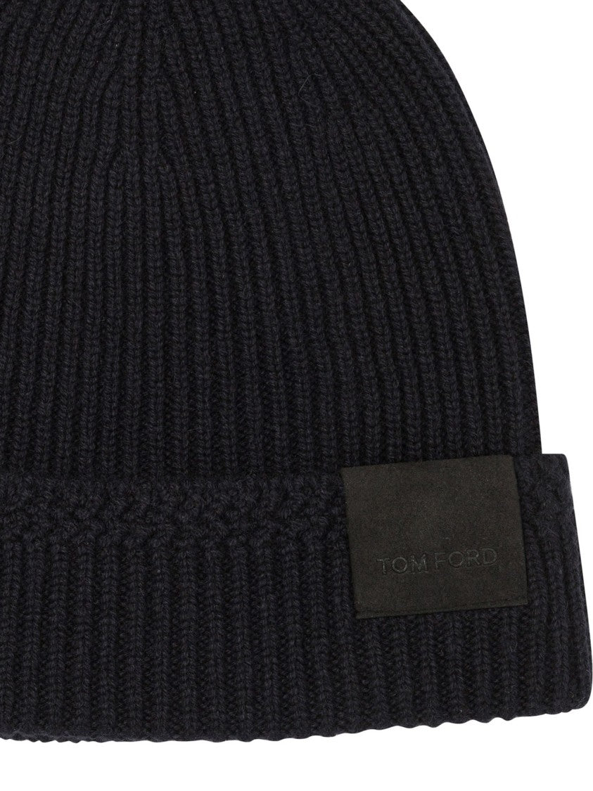 Tom Ford Finely Ribbed Cashmere Hat With Folded Cuff