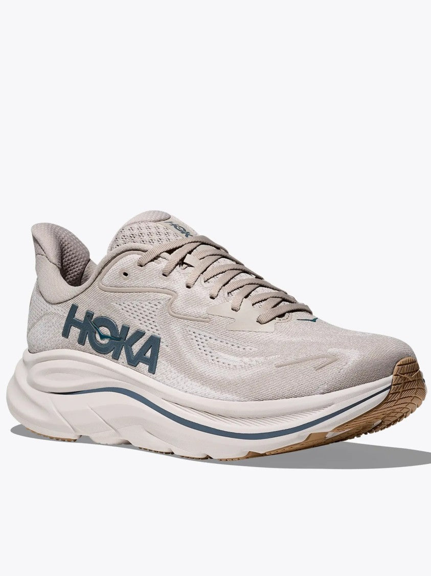 Hoka Beige Clifton 10 Cushioned Mesh Sneakers