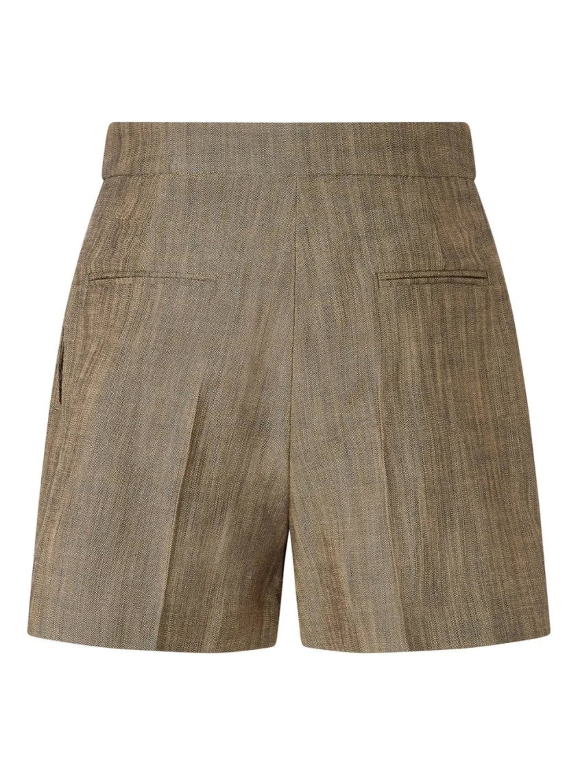 Pinko Tailored Brown Shorts With Subtle Sheen