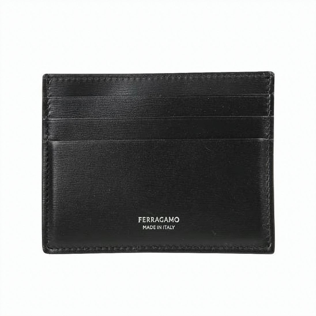 Salvatore Ferragamo Calf Leather Cardholder With Refined Embossed Branding