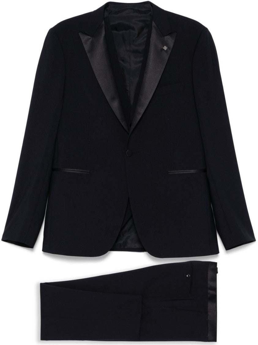 Tagliatore Midnight Blue Tailored Jacket With Concealed Fastenings