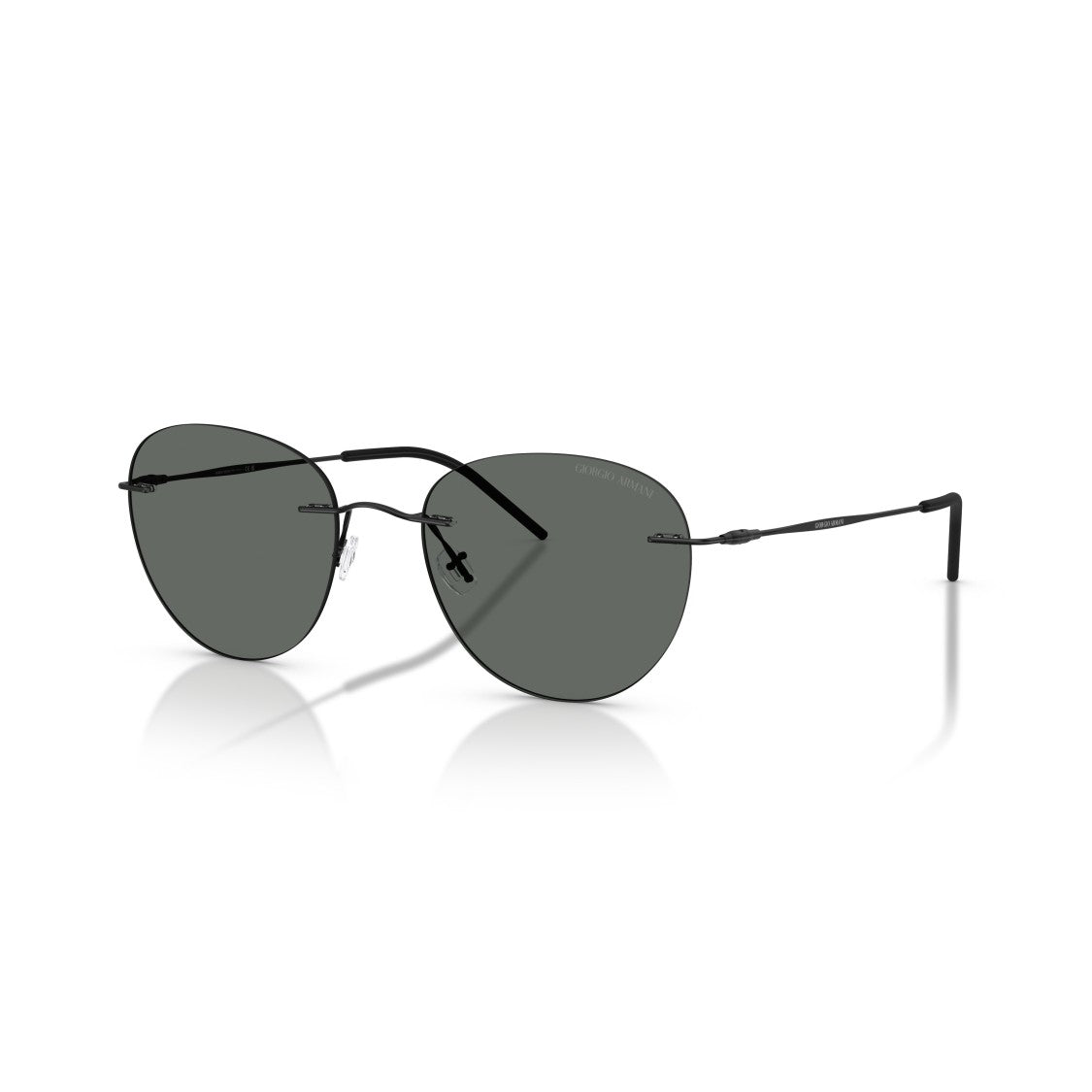 Giorgio Armani 0Ar6182 Rimless Dark Lens Sunglasses With Thin Metal Frame