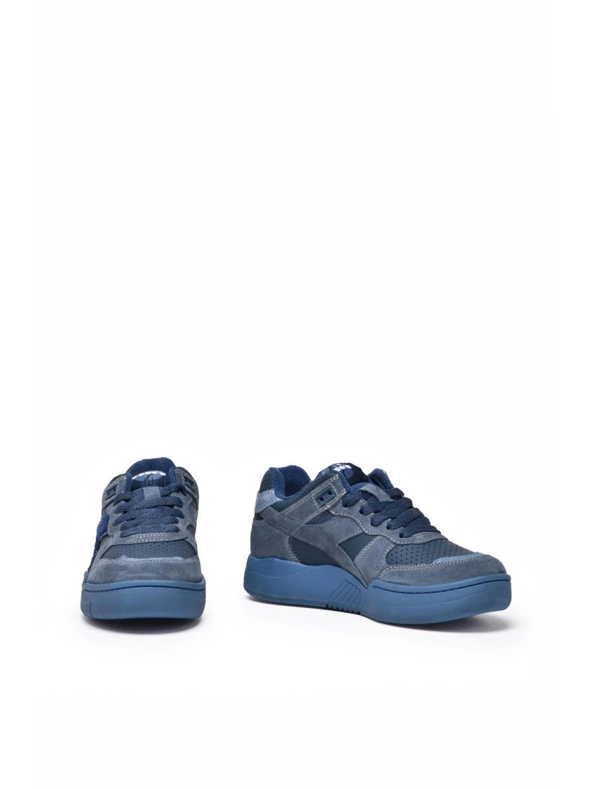 Diadora Heritage Blue Leather Terry Basket Sneakers