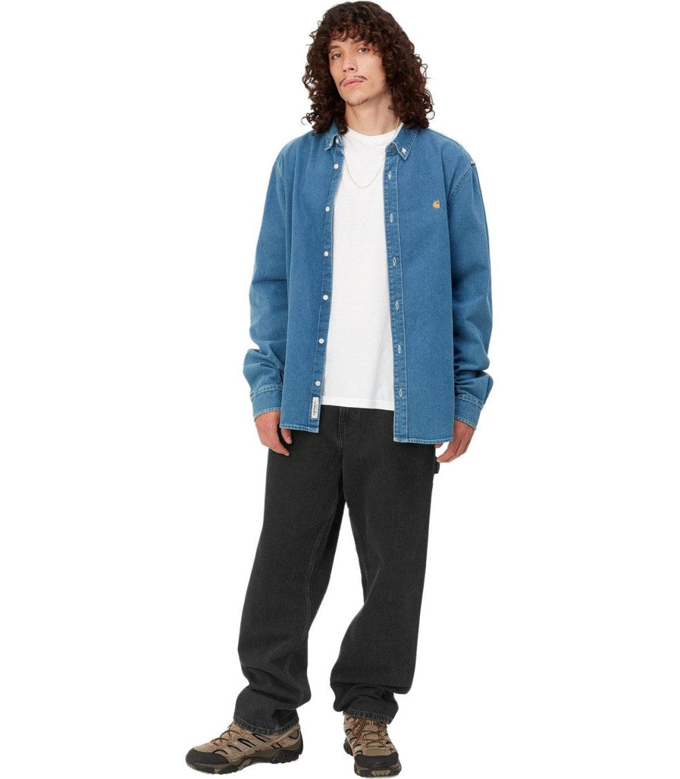 Carhartt Wip Single Knee Stone Washed Black Jeans