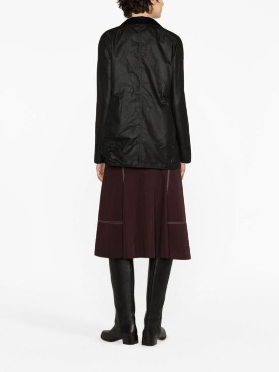 Barbour Waxed Cotton Jacket With Classic Collar And Flap Pockets