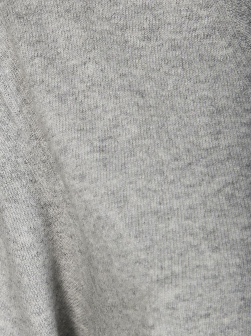 Daniele Fiesoli Light Grey V-Neck Sweater With Fine Knit Texture