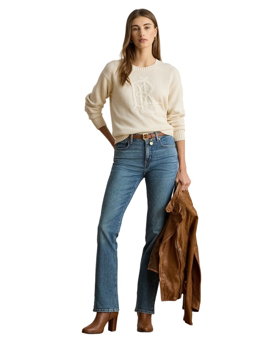 Lauren Ralph Lauren Riednee Long Sleeve Pullover In Mascarpone Cream