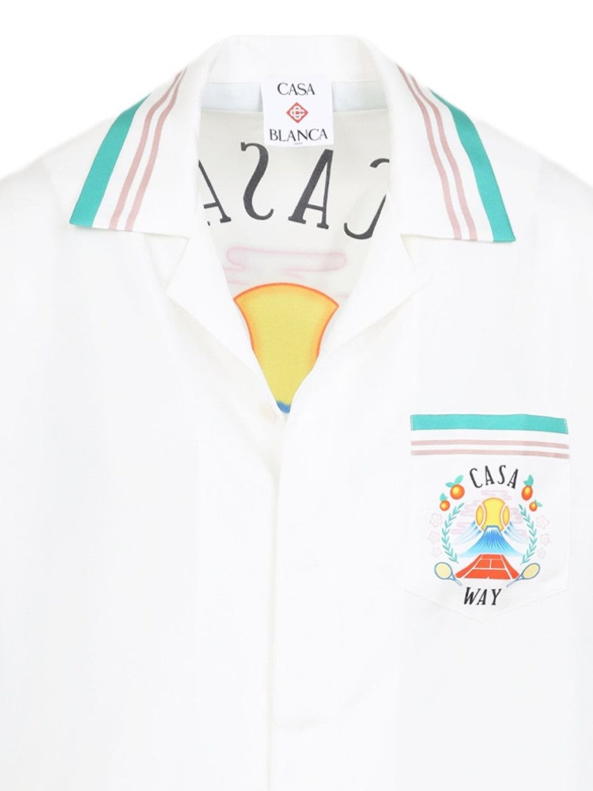 Casablanca Silk Short-Sleeved Shirt With Multicolored Print