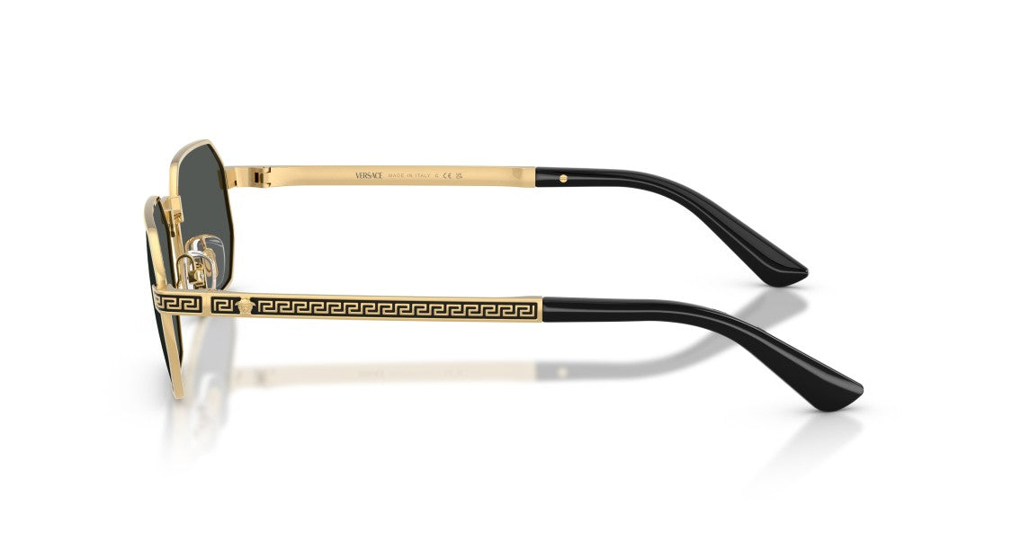 Versace Bold Geometric Frame Sunglasses With Greek Key Design