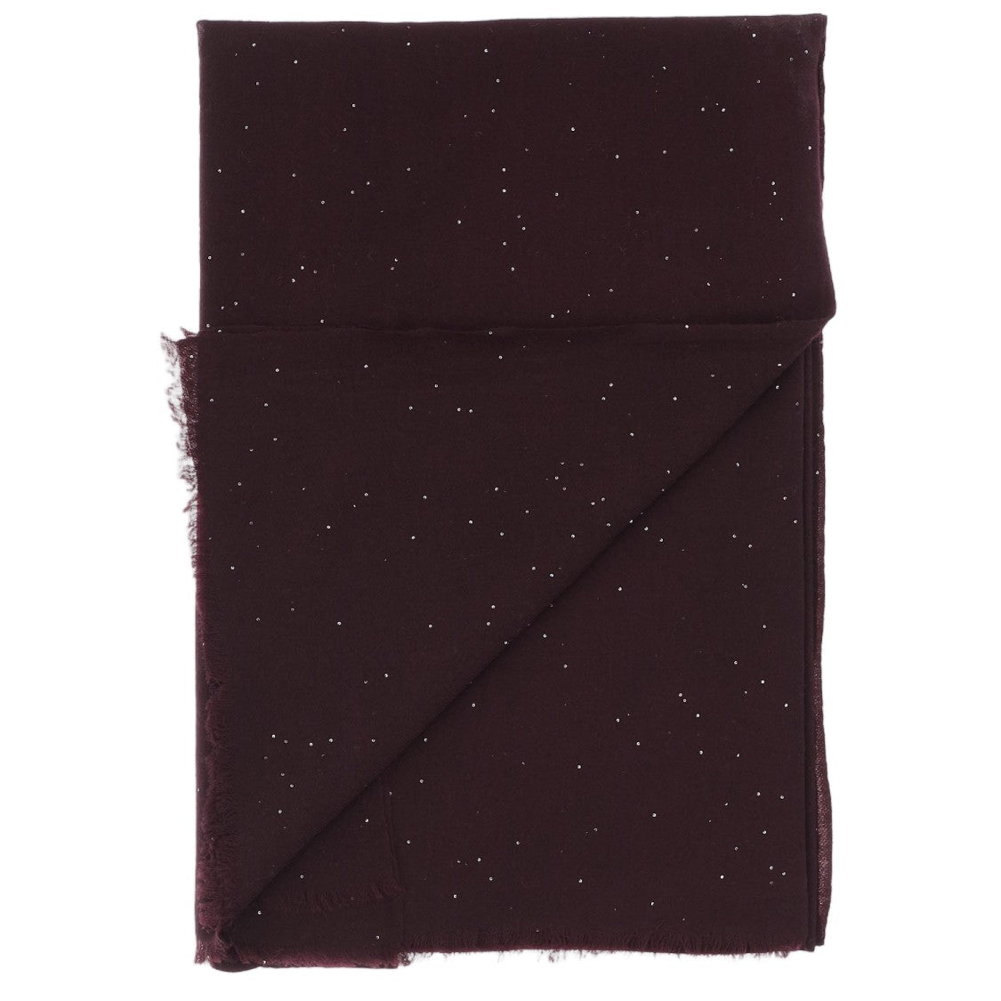 Faliero Sarti Dark Burgundy Raissa Sequin Wool Scarf