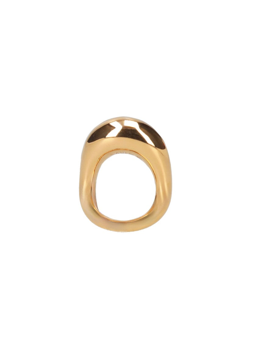 Charlotte Chesnais Gold Lips Organic Shape Silver Ring