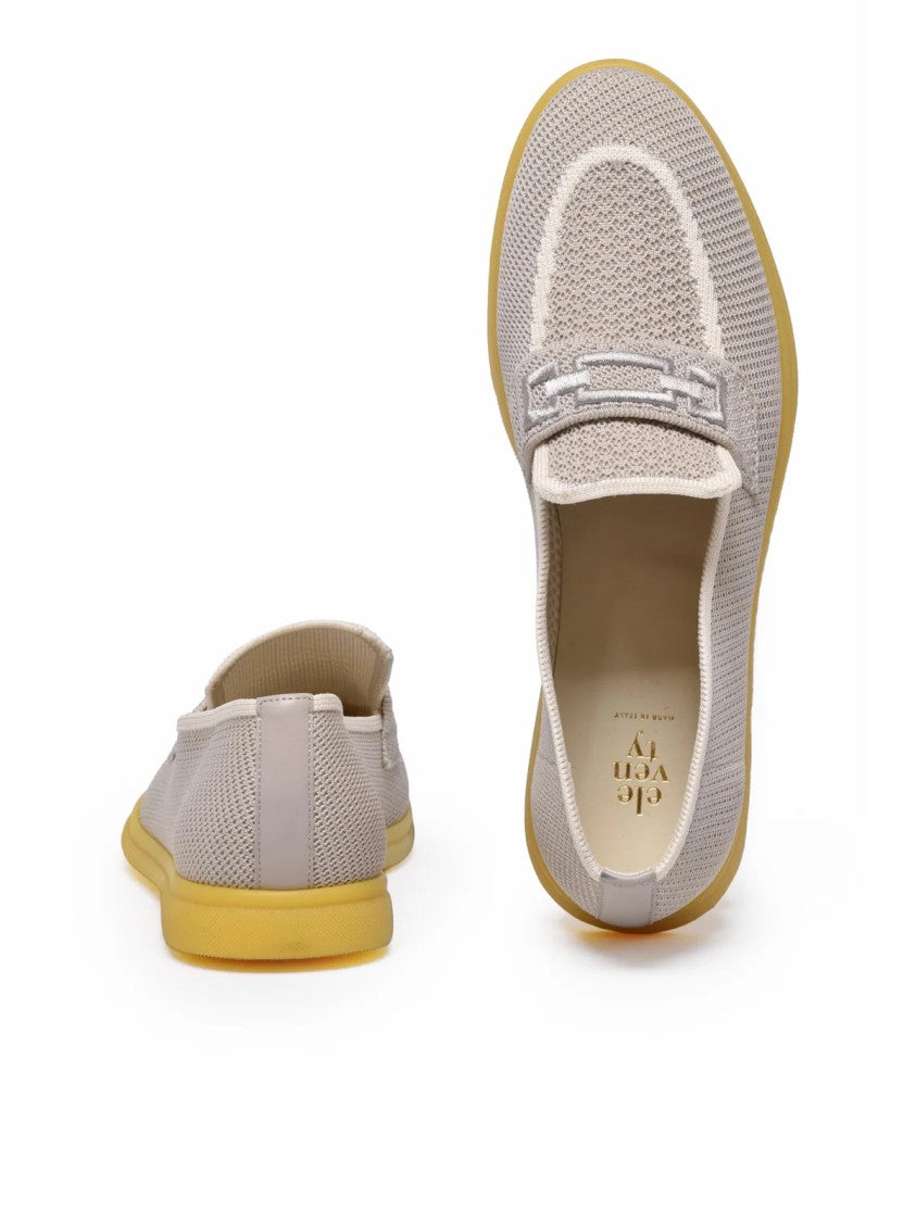 Eleventy Grey Fabric Rubber Loafer