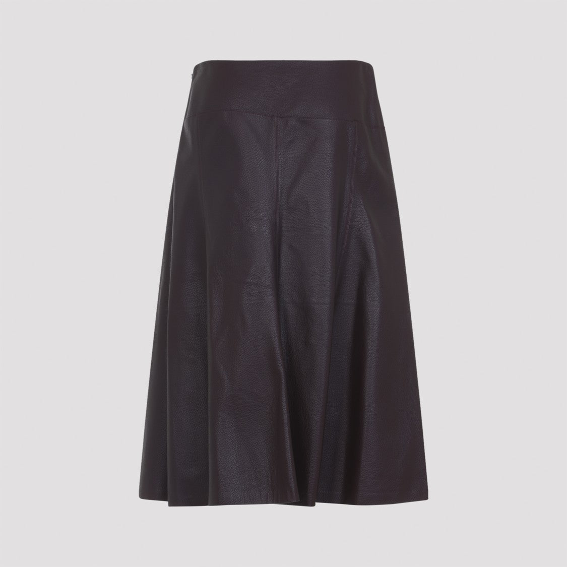 Alaïa Slit Purple Lamb Leather Midi Skirt