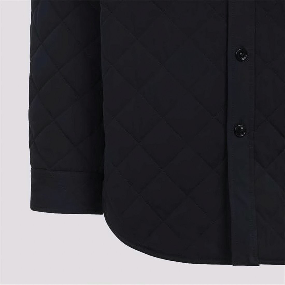 Bottega Veneta Quilted Black Casual Jacket With Button-Up Front
