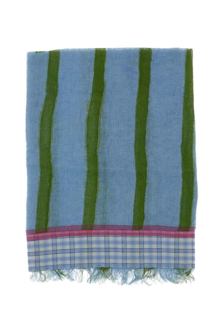 Exquisite J Lightweight Multicolour Scarf With Frayed Edges