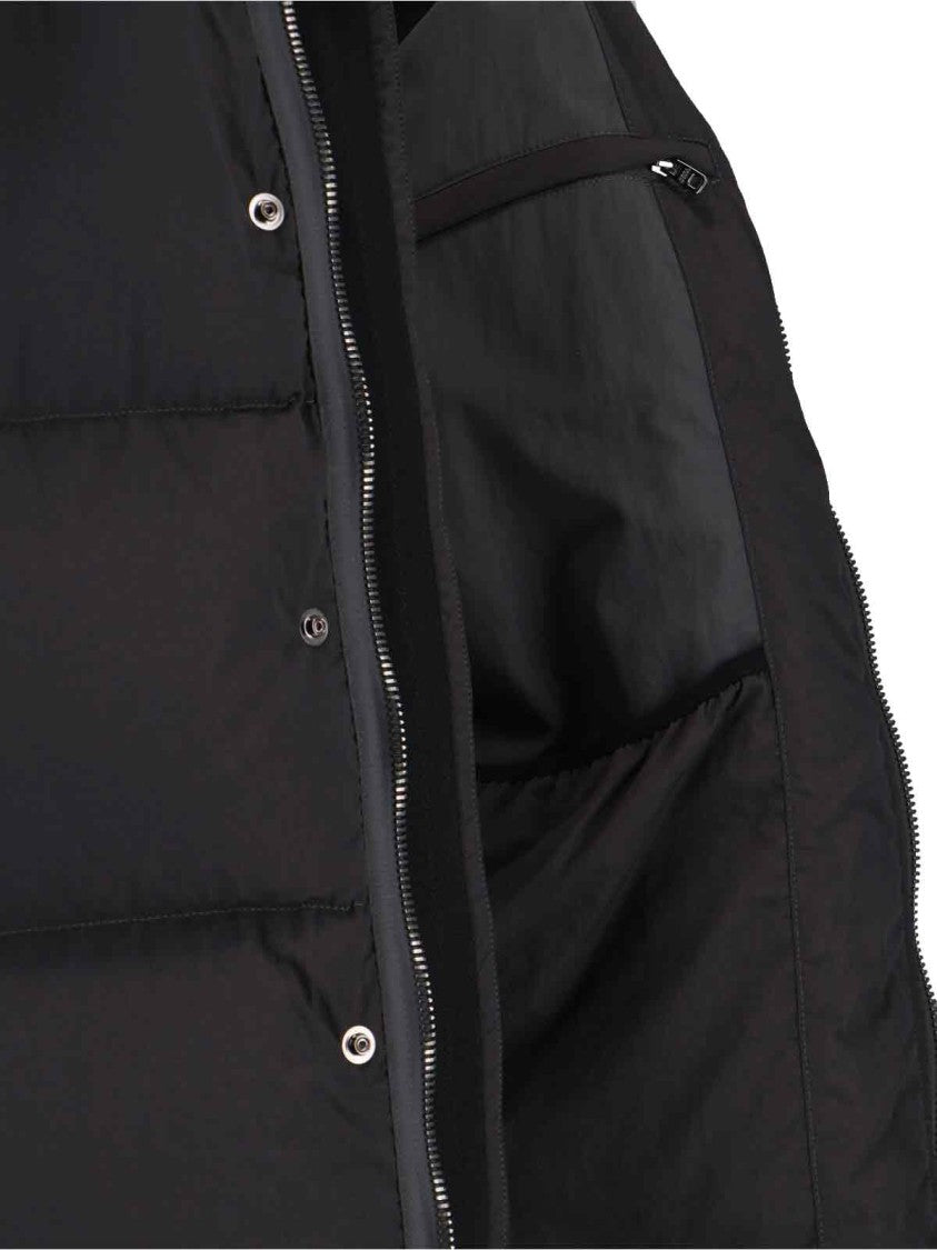 Dolce & Gabbana Quilted Black Puffer Jacket With High Collar