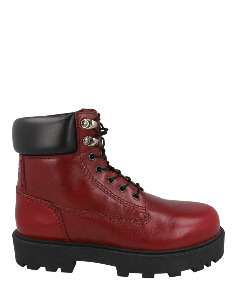 Givenchy High-Top Lace-Up Boots With Embossed Logo And Chunky Sole