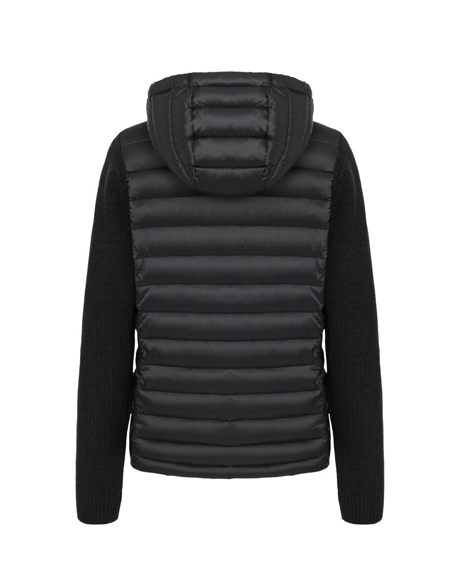 Colmar Originals Black Hooded Jacket With Knit Sleeves