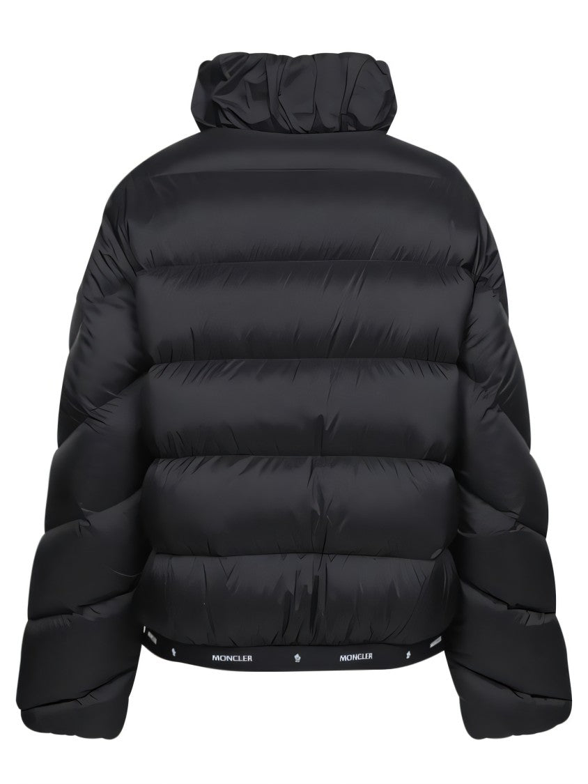 Moncler Padded Black Jacket With High Collar