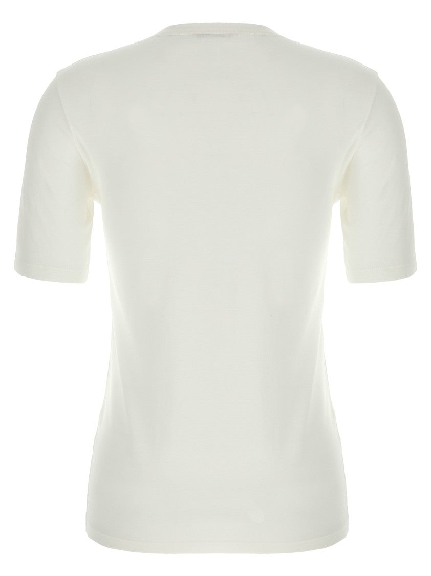 Jil Sander Comfort Fit White Logo T-Shirt