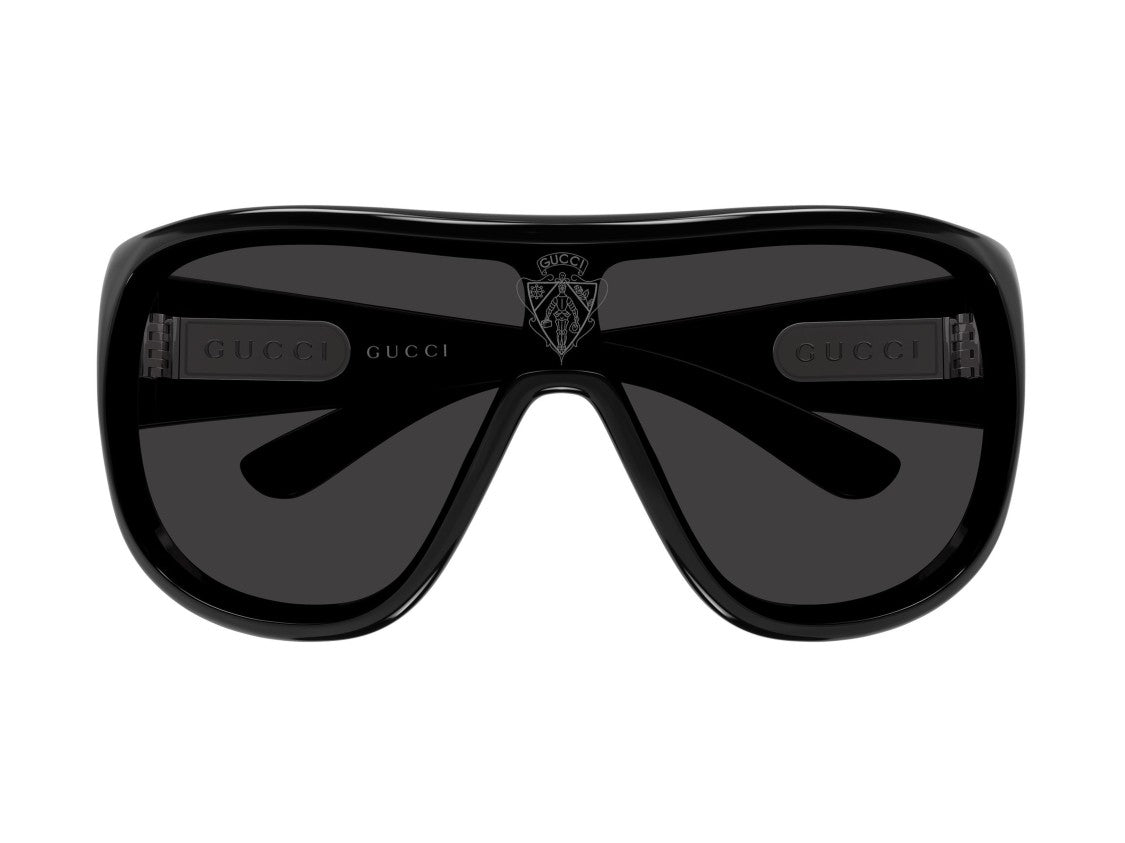 Gucci Black Gg2175sa Glossy Shield Oversized Sunglasses