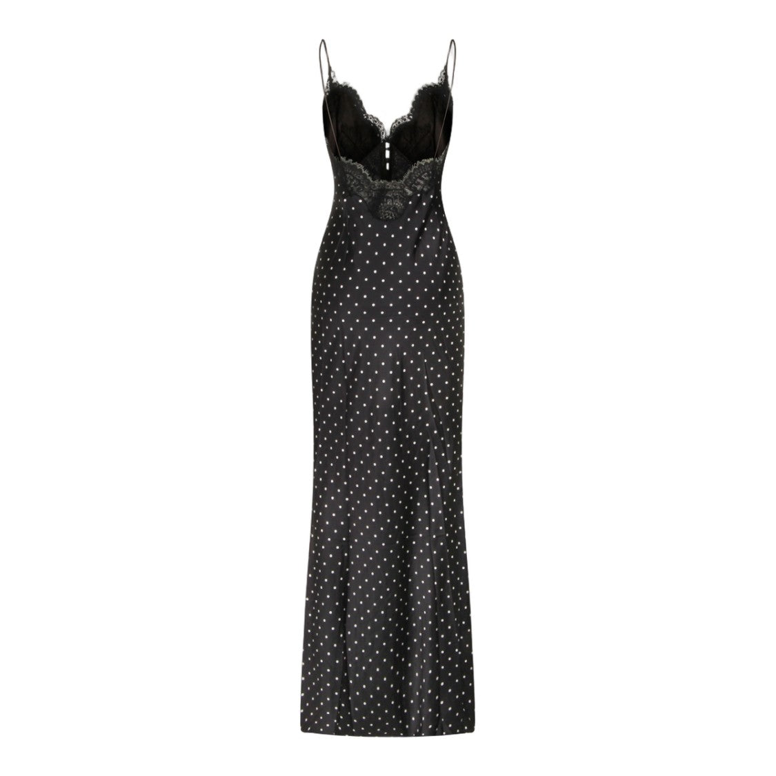 Self-Portrait Long Black Dress With Polka Dot Pattern
