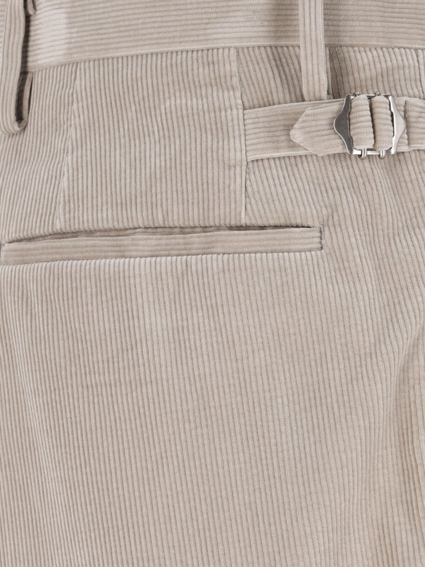 Kaptain Sunshine Cream Ribbed Mid-Rise Corduroy Trousers