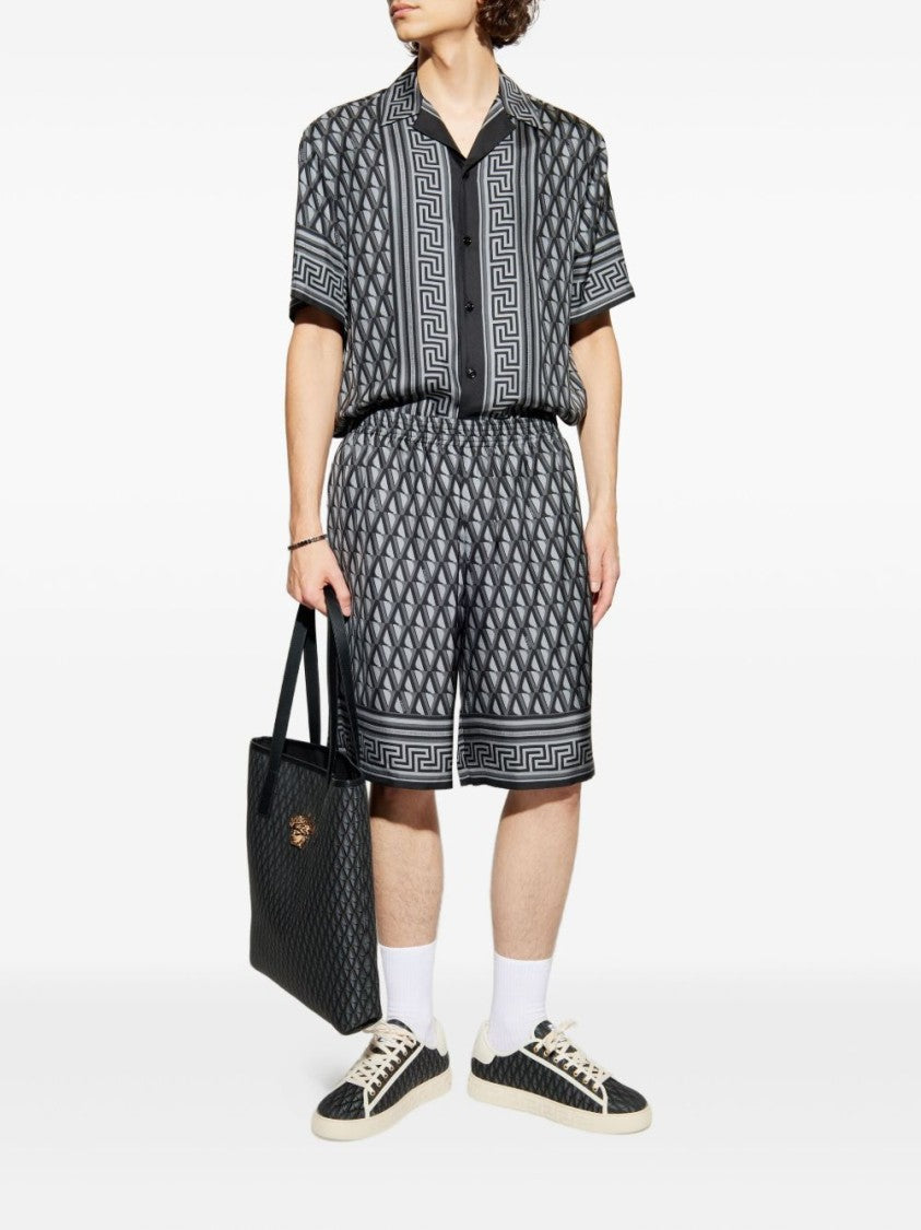 Versace Geometric Pattern Short-Sleeve Shirt