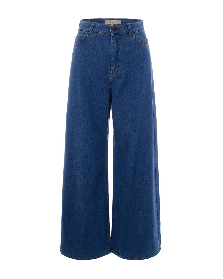 Max Mara Wide-Length Blue Jeans