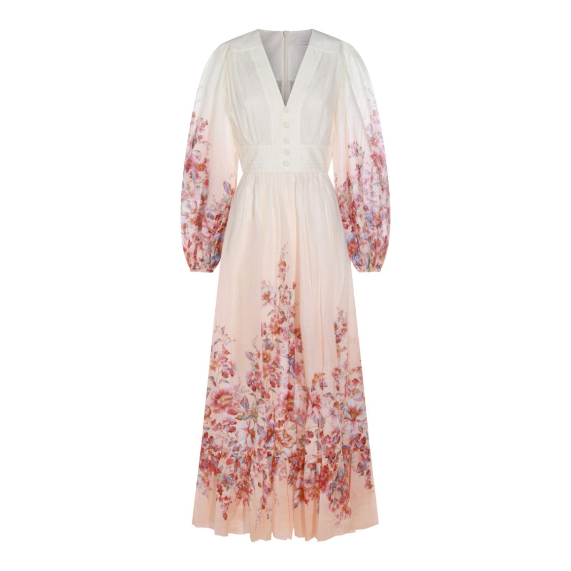 Zimmermann Ivory Floral Cotton Dress