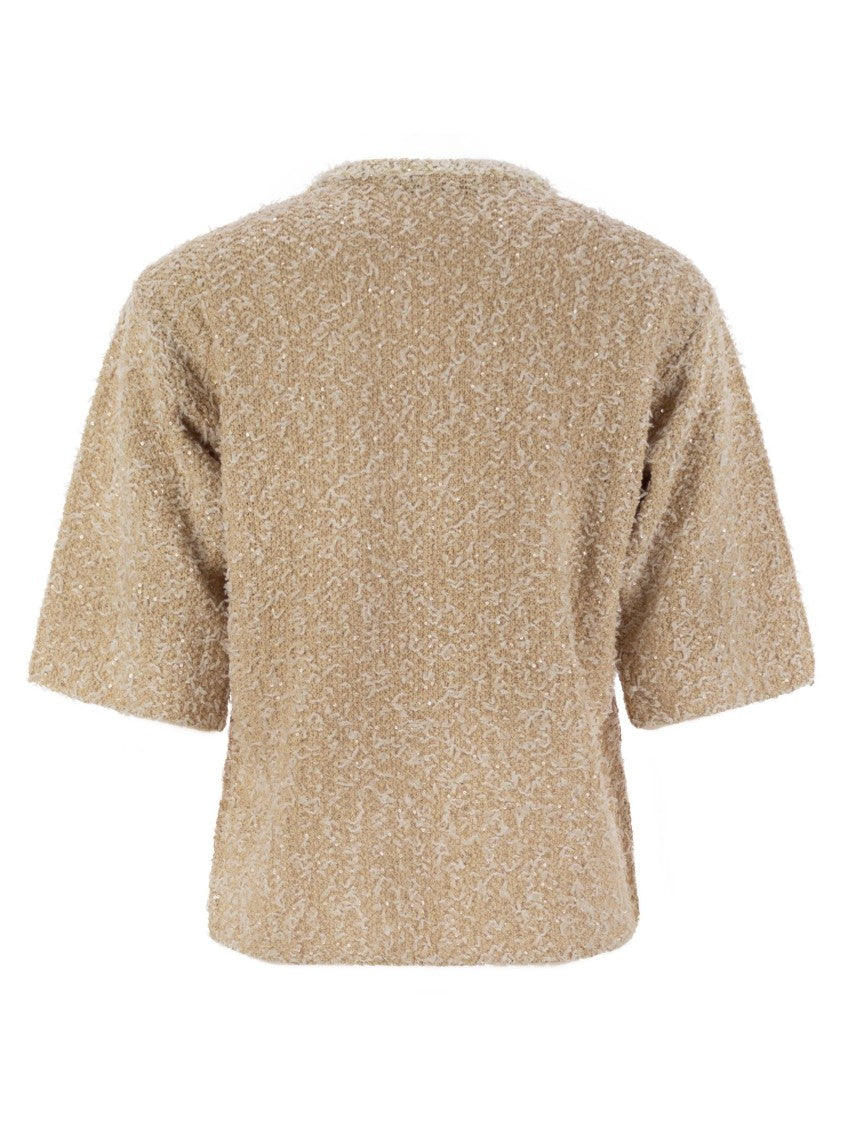 Fabiana Filippi Tweed-Effect Yarn Crew-Neck T-Shirt