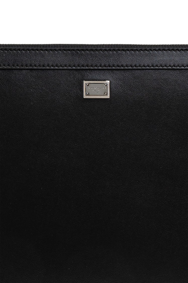 Dolce & Gabbana Rectangular Black Calf Leather Clutch