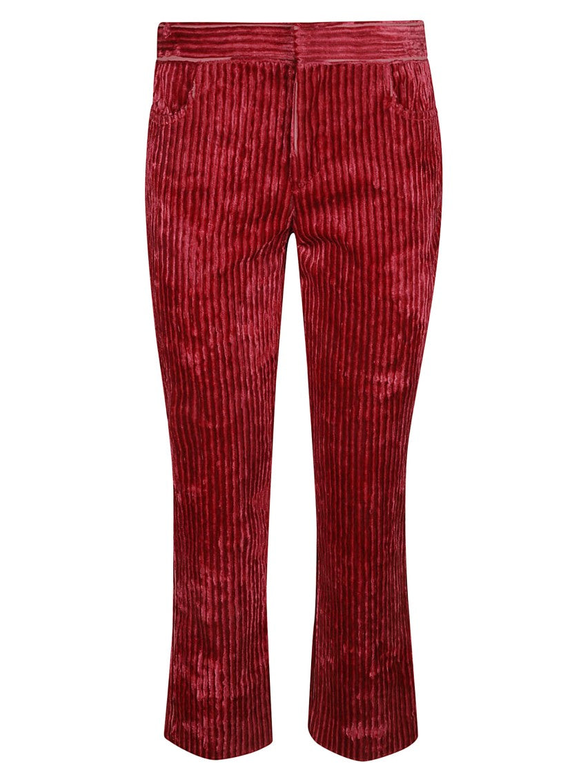 Isabel Marant Ribbed Textured Trousers With Fitted Silhouette