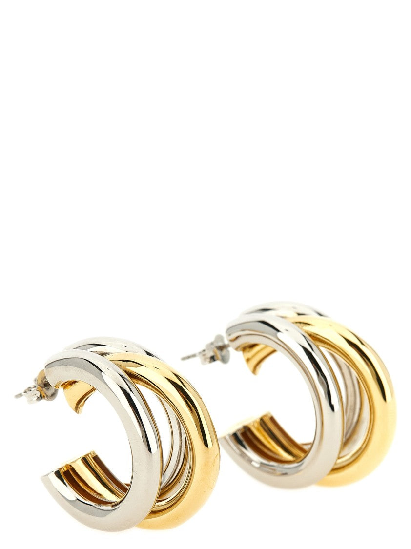 Paco Rabanne Triple Hoop Metal Earrings With Interlinked Design