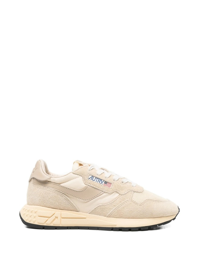 Autry Light Beige Reelwind Low Suede Sneakers