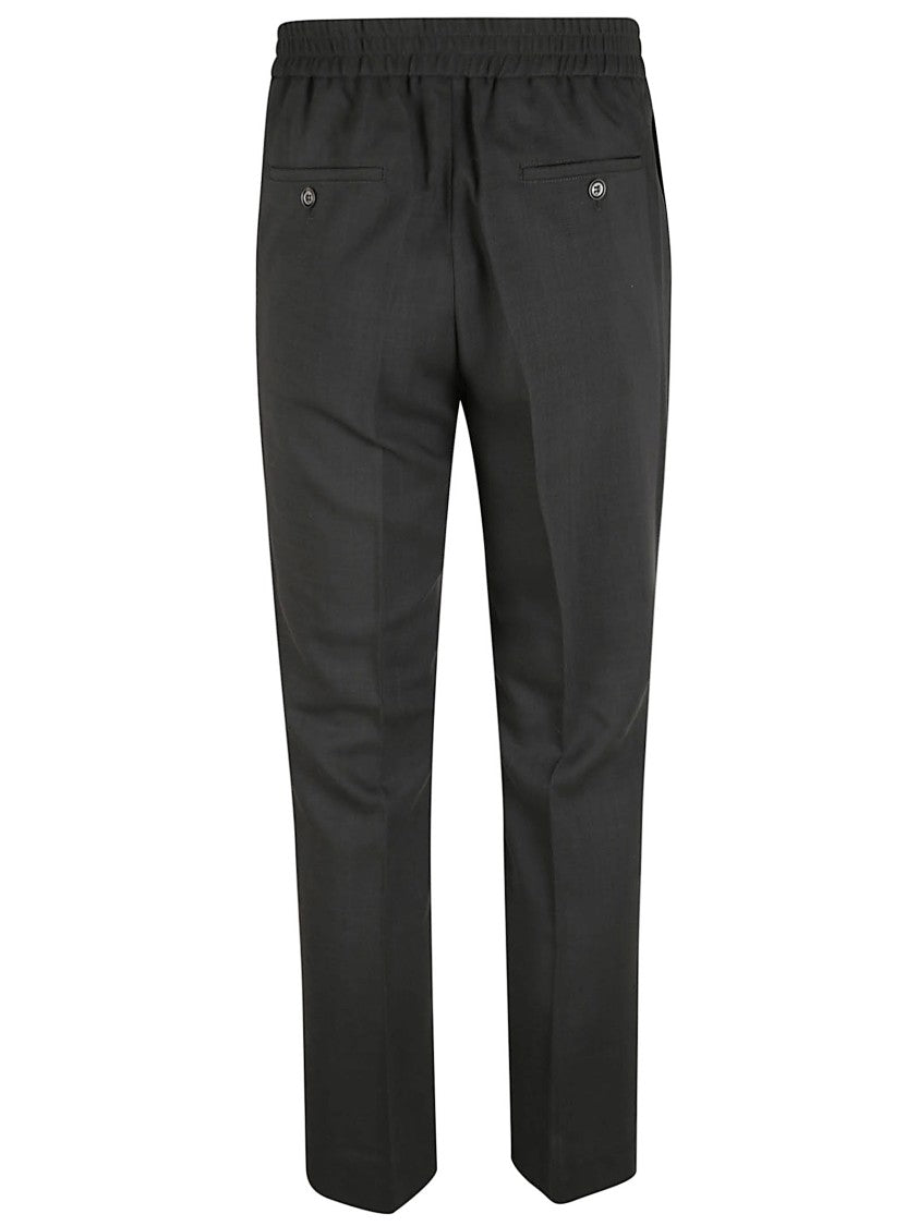 Ami Paris Lightweight Wool Serge Trousers With Elasticated Waistband