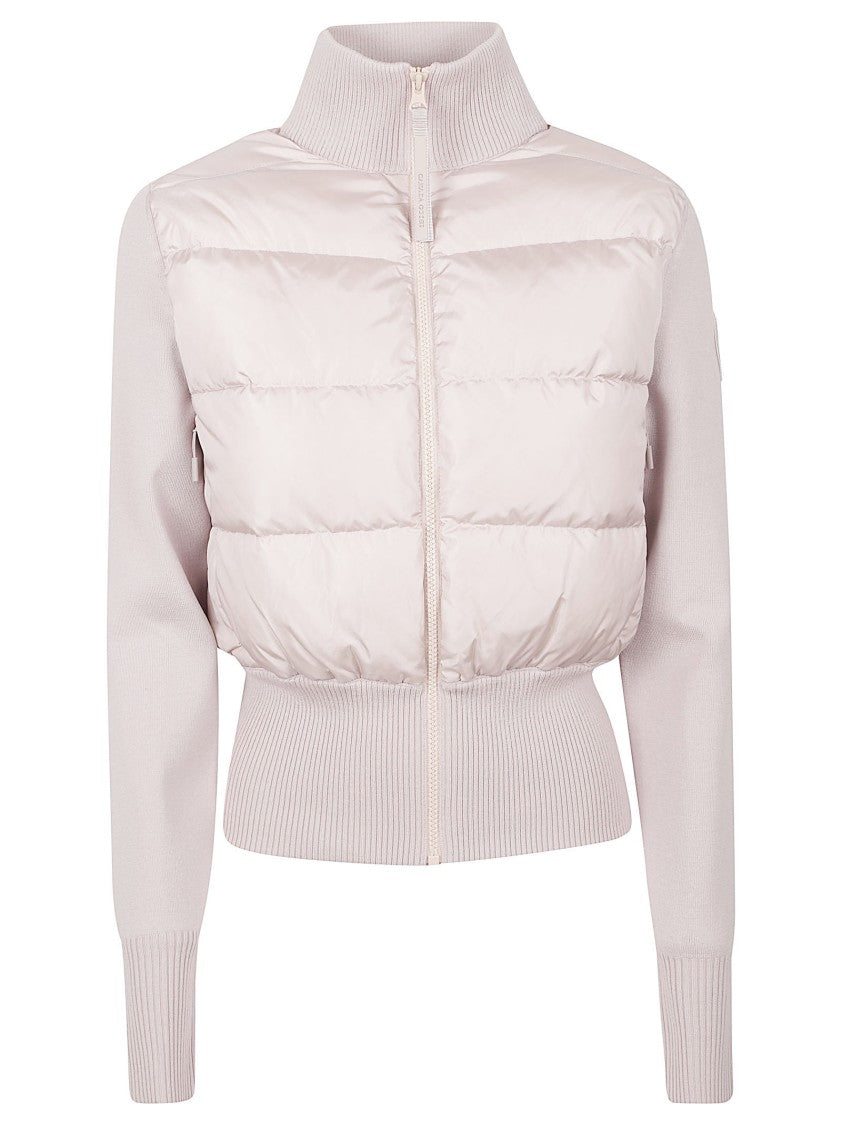 Canada Goose Cropped Puffer Coat With Horizontal Quilting And Ribbed Details
